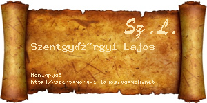 Szentgyörgyi Lajos névjegykártya