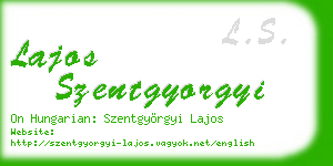 lajos szentgyorgyi business card